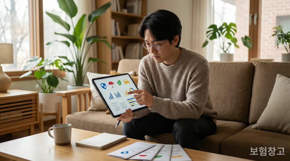 다이렉트 자동차보험 비교견적 사이트를 활용하여 보험료를 절약하는 모습