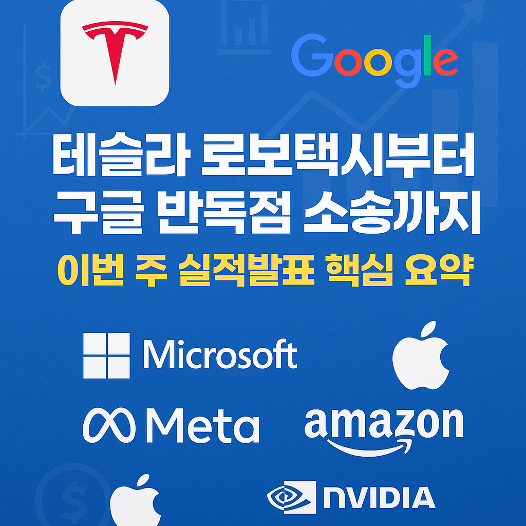테슬라로보택시 구글반독점소송 미국빅테크실적발표