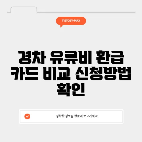 경차 유류비 환급 카드 비교 신청방법 확인