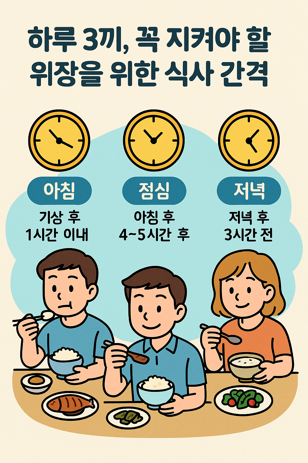 위장을 위한 식사 간격 이미지