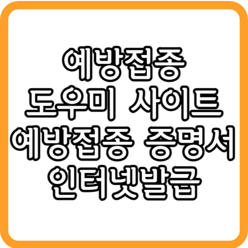 예방접종 도우미 사이트 예방접종 증명서 인터넷발급하는 방법