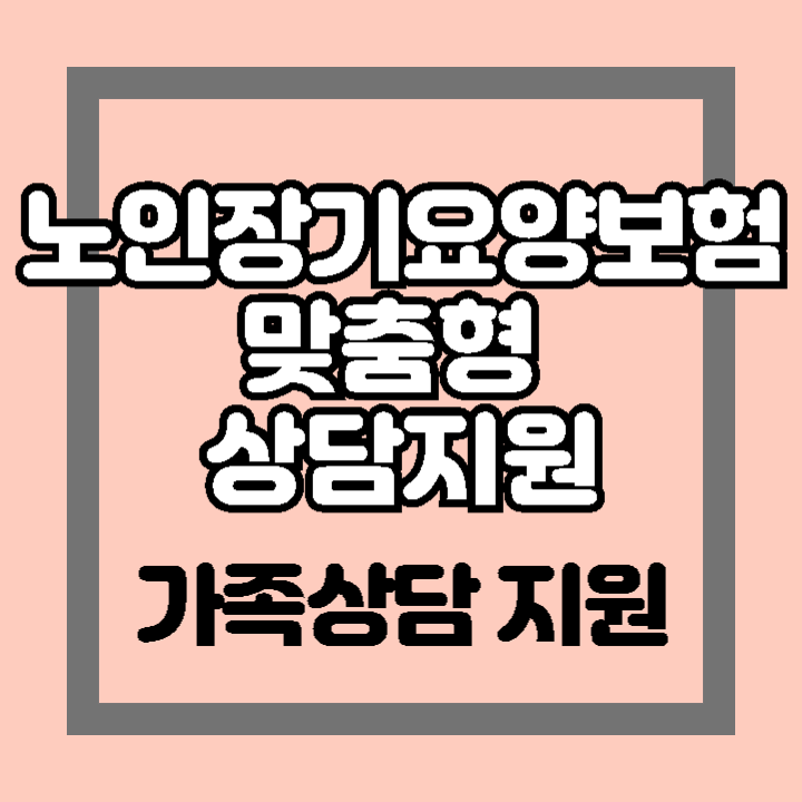 노인장기요양보험 맞춤형 상담 서비스 시기 대상 내용 지원