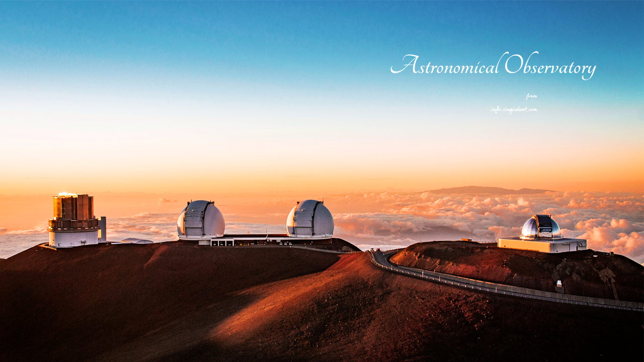 04 노을과 마우나케아 천문대 C - Astronomical Observatory 밤하늘배경화면