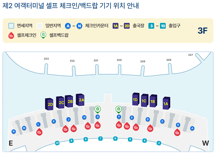 제2여객터미널 백드랍 기기 위치
