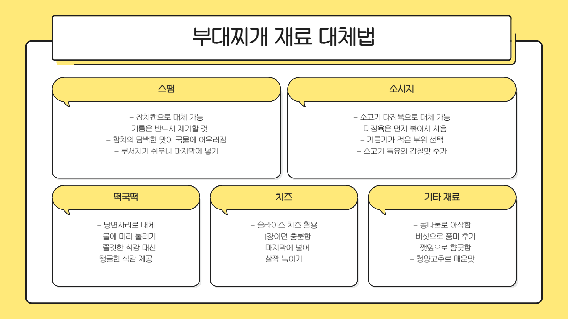 부대찌개 맛있게 끓이는법 부대찌개 황금레시피 부대찌개 재료 부대찌개 양념장