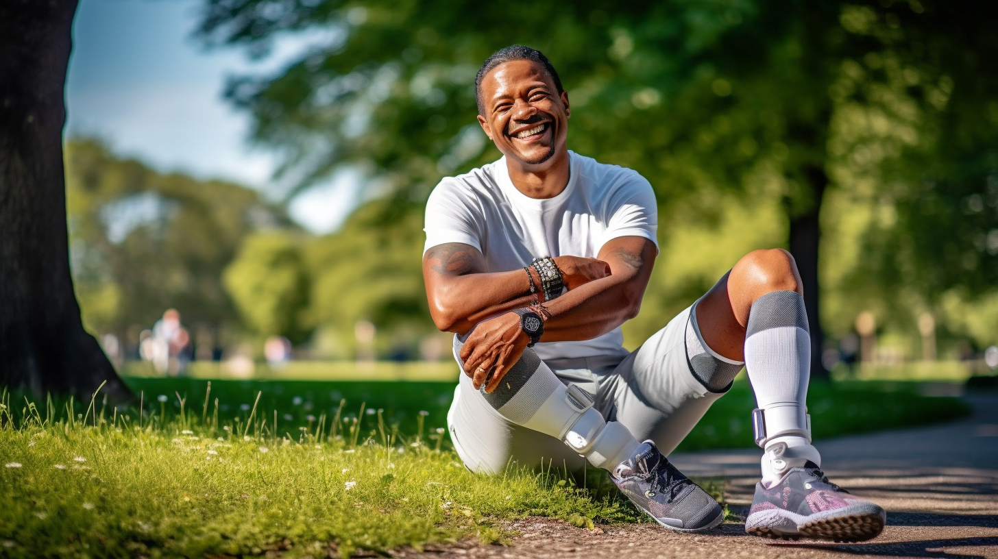 골다공증에서 치료된 건강을 되찾은 중년 남자