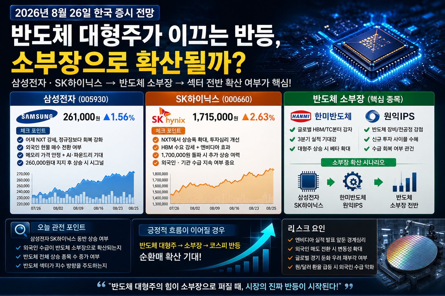삼성전자 SK하이닉스 상승과 한미반도체 원익IPS 반도체 소부장 수급 이동 전망