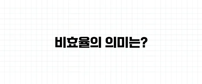 비효율 뜻, 노력 대비 효과가 없다는 뜻일까?