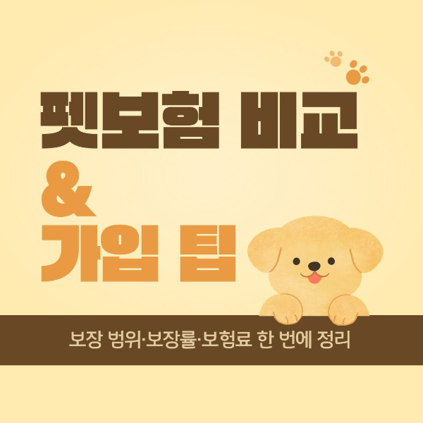펫보험 비교 &amp; 가입 팁｜보장 범위·보장률·보험료 한 번에 정리