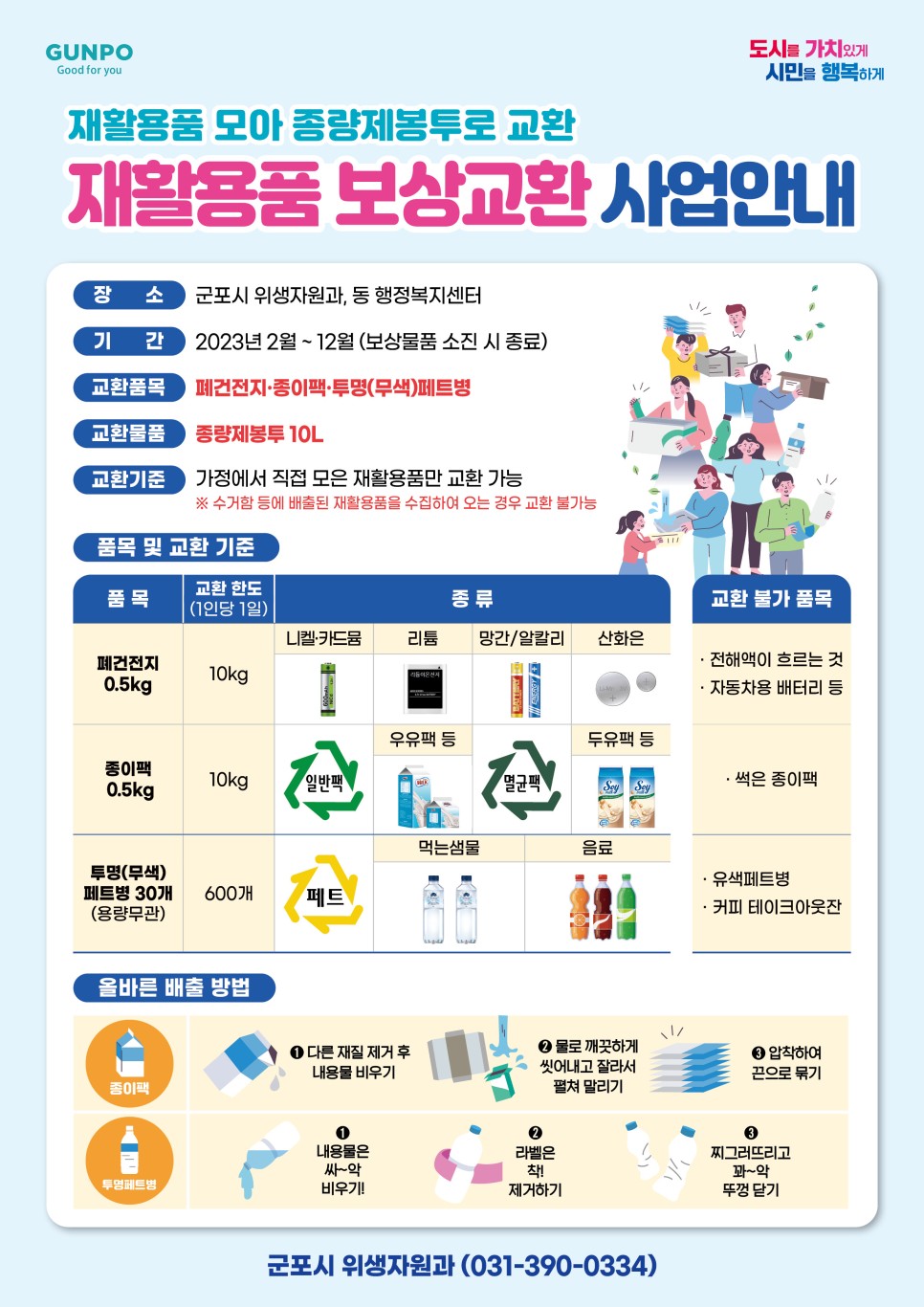 군포시 재활용품 보상교환 사업안내