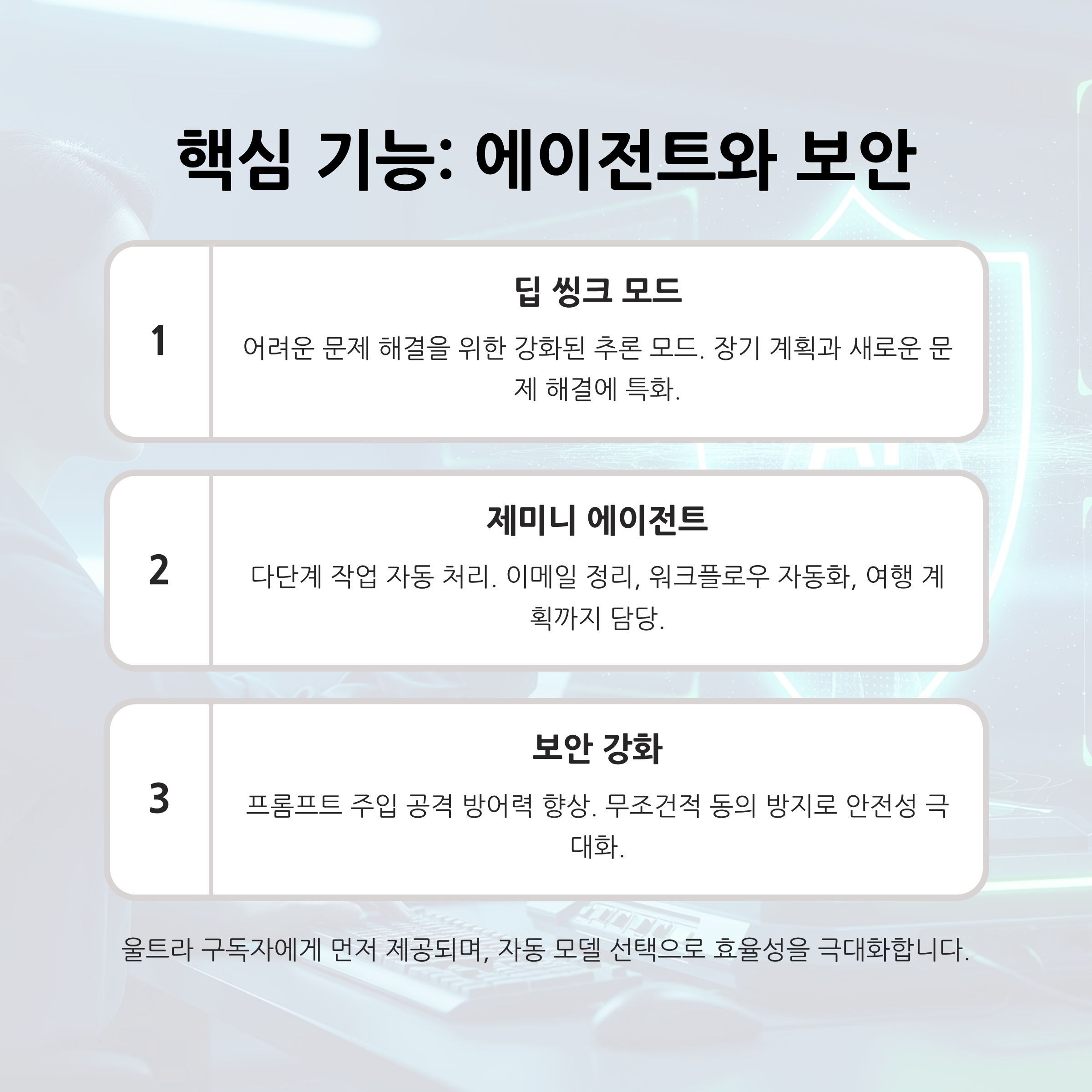 제미니 3의 핵심 기능들: 에이전트 모드와 보안 강화
