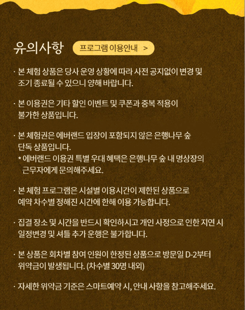 2024 에버랜드 비밀의 은행나무 숲 스마트 예약방법 프로그램 일정표 셔틀버스노선표 보기