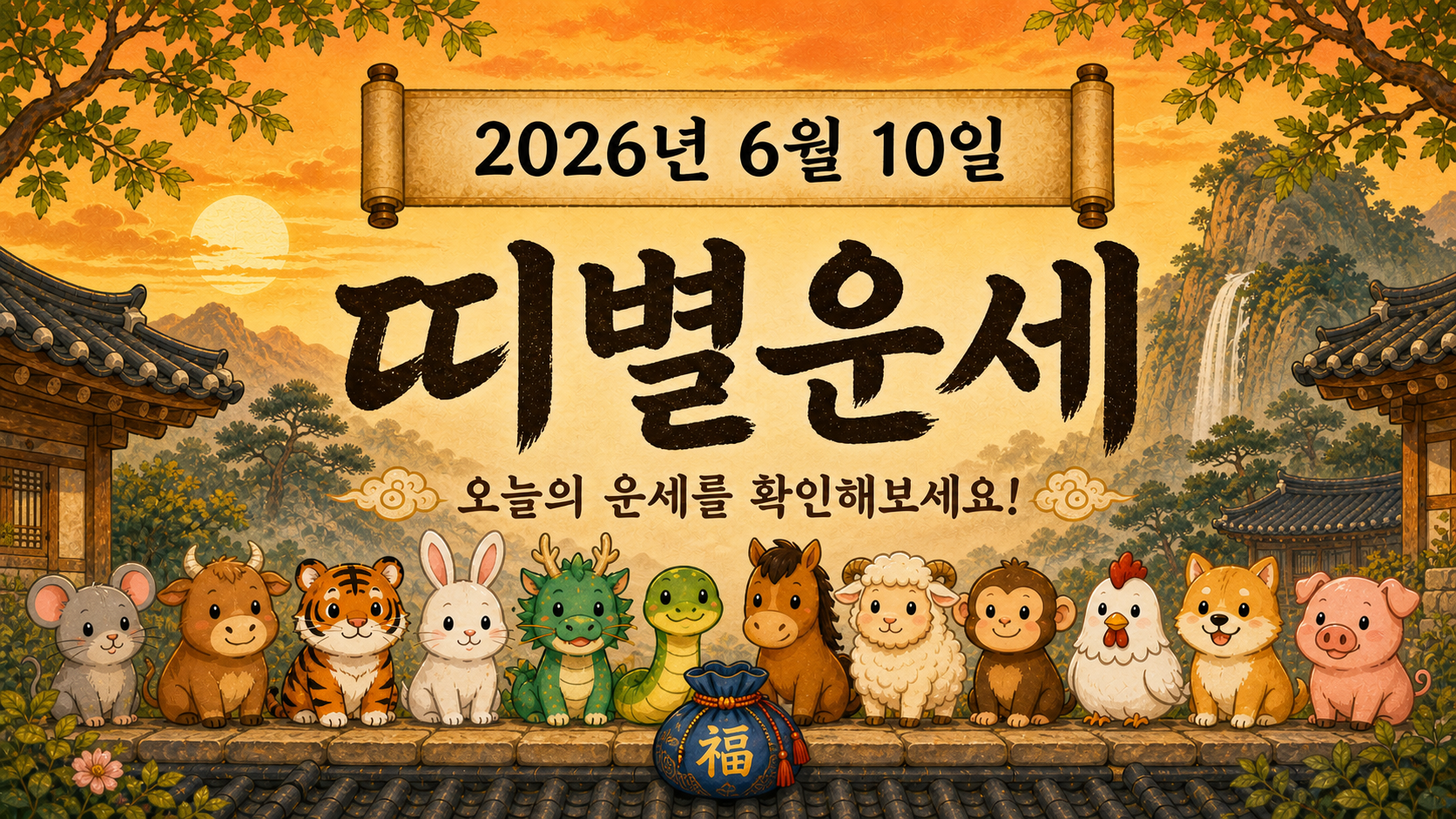 2026년 6월 10일 띠별운세 무료 보기 만세력 2D 이미지