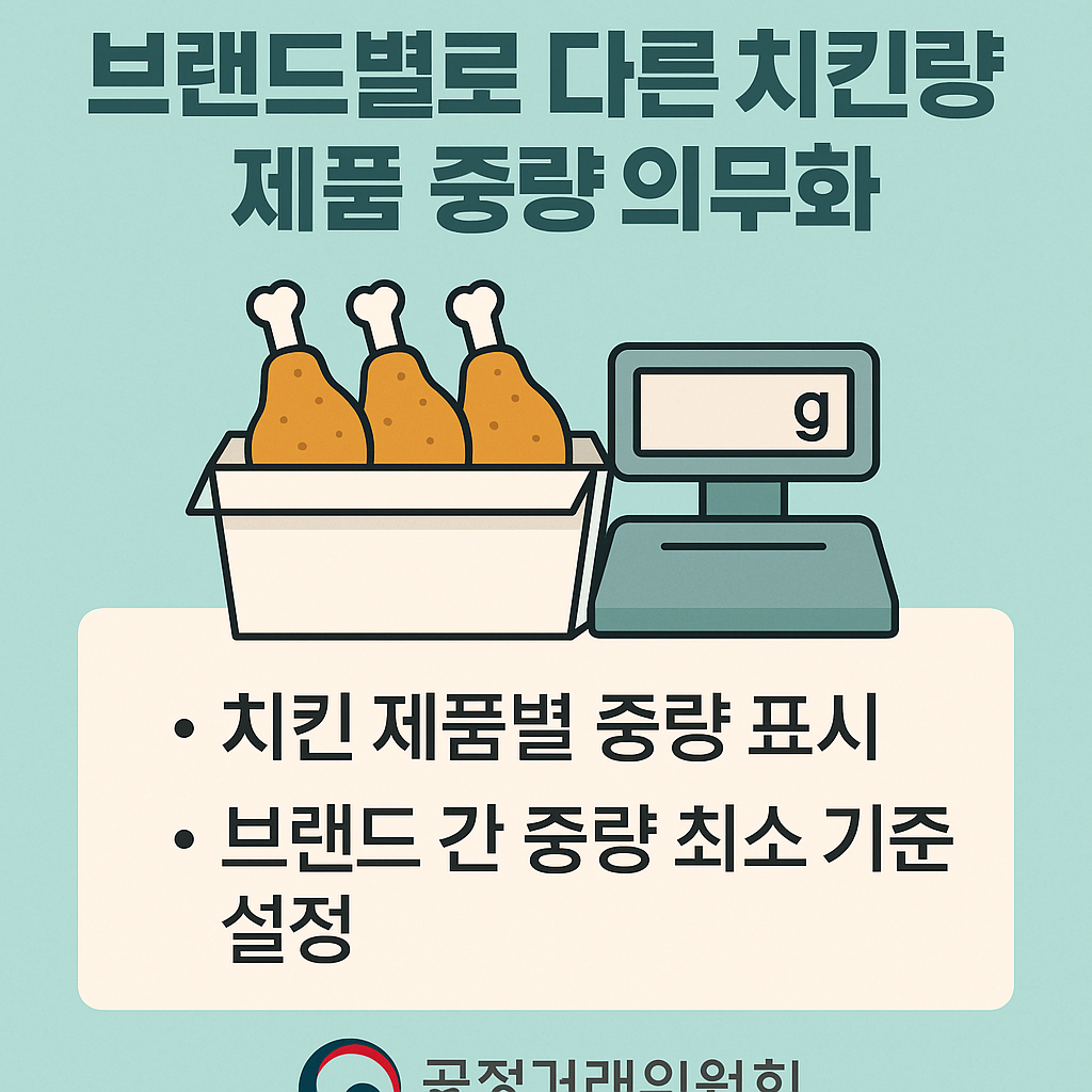 치킨 중량표시 관련 사진첨부