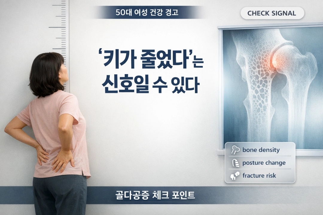 &ldquo;키가 줄었다&rdquo;가 신호일 수 있다: 50대 여성 골다공증 체크