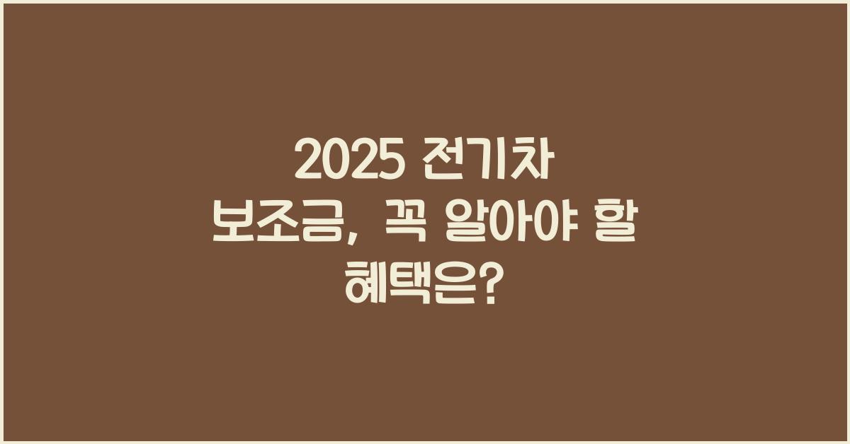 2025 전기차 보조금