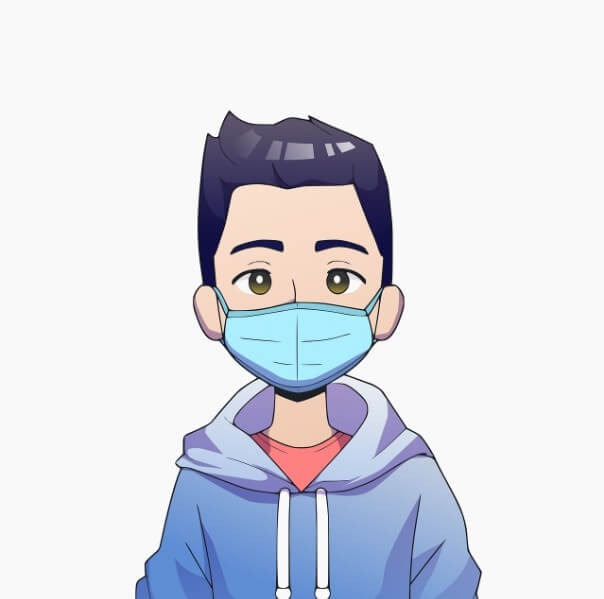 마스크를 끼고 있는 남자 어린이