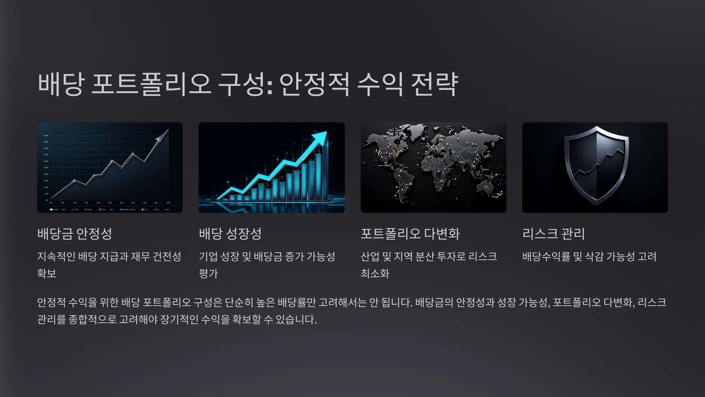 배당 포트폴리오 구성 시 고려해야 할 요소