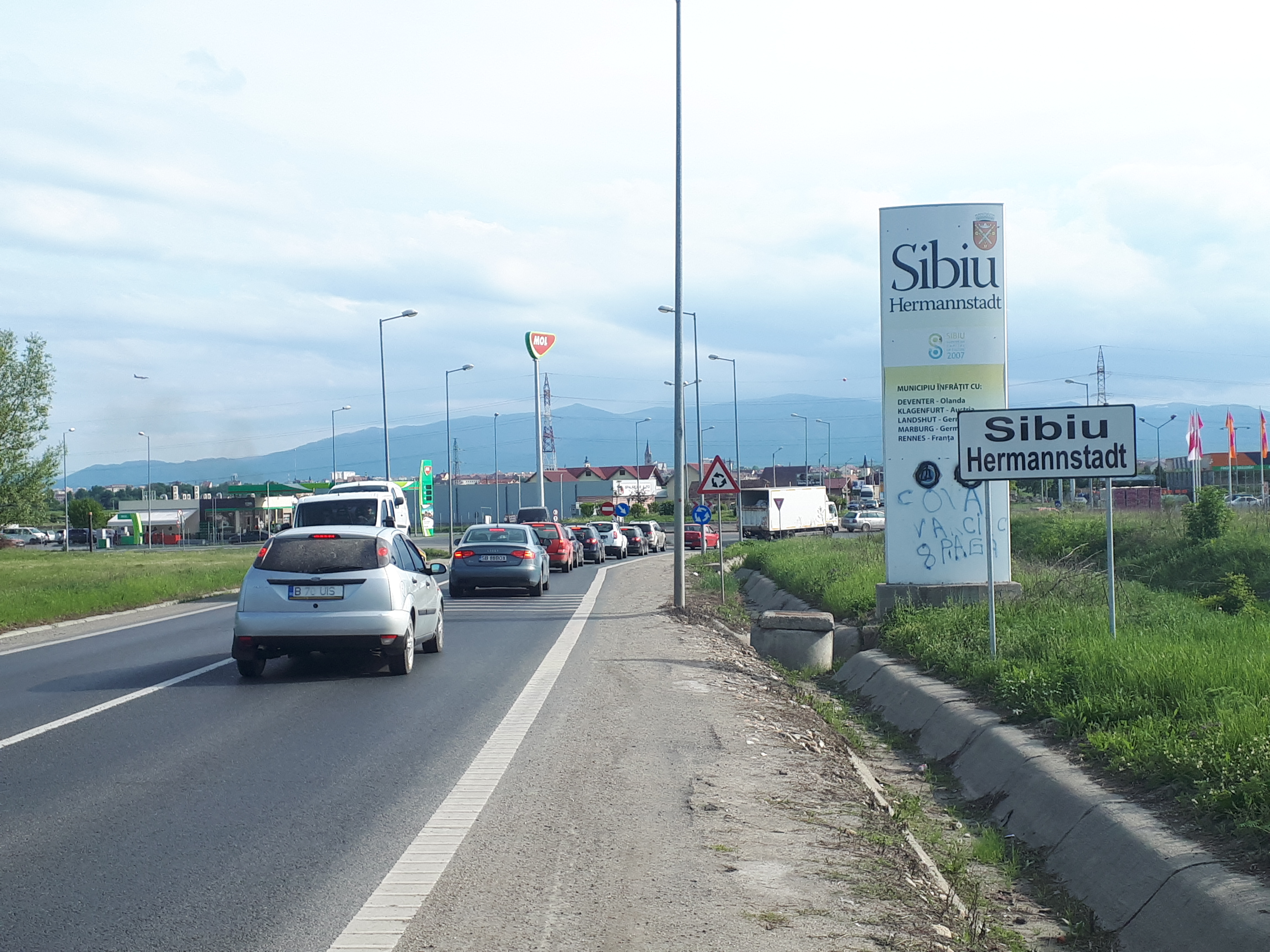 루마니아 시비우 이정표