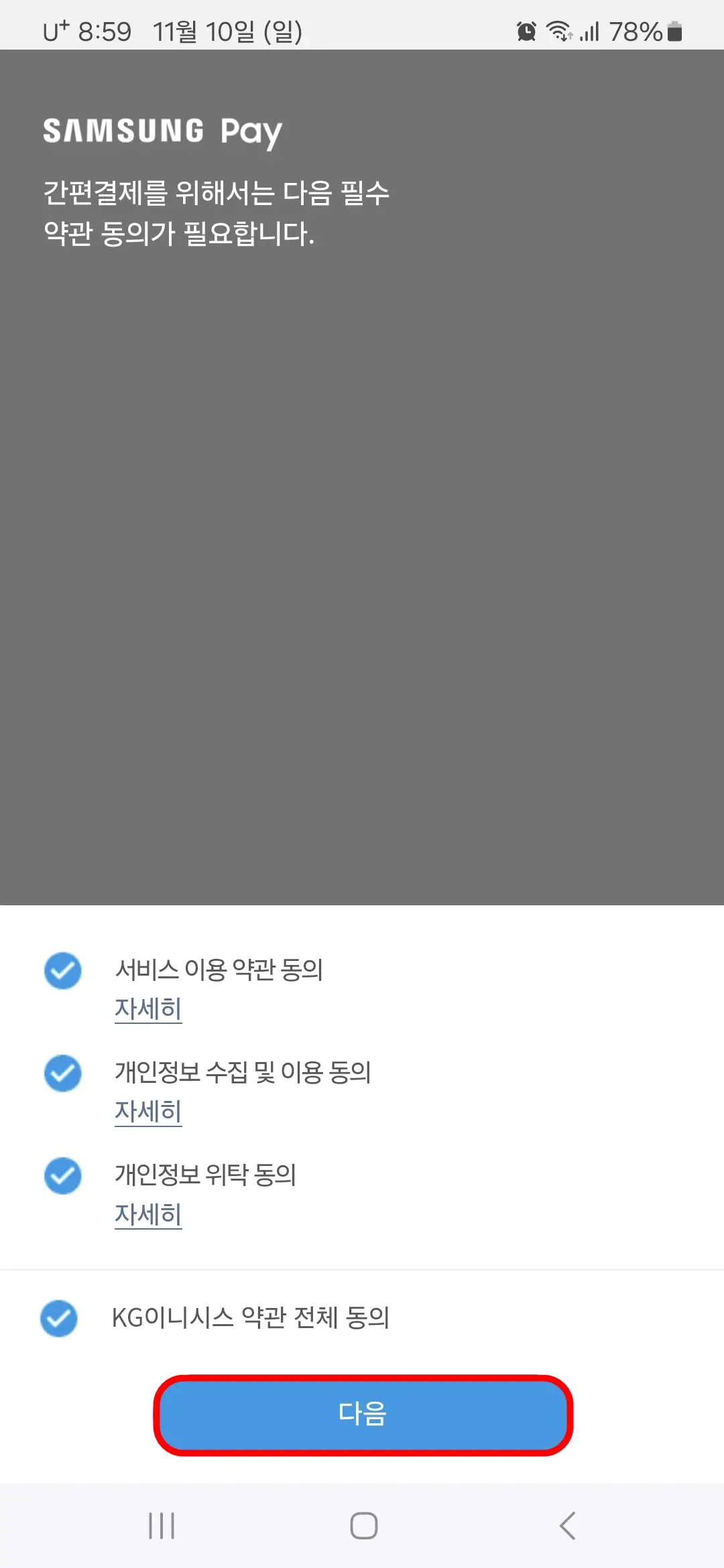삼성페이 동의