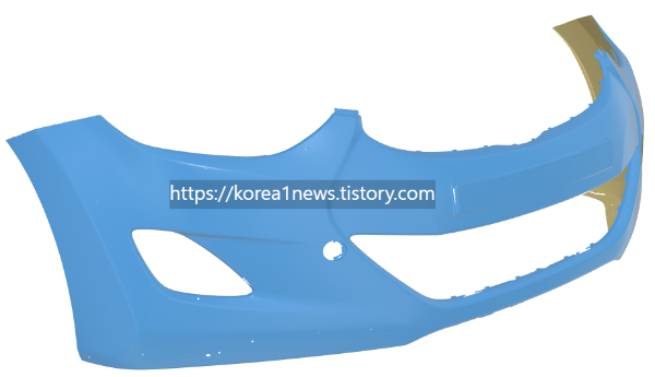 자동차 앞 범퍼, 3D스캔 한 메시데이터