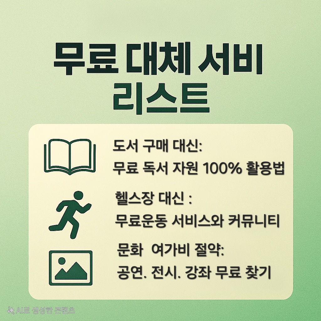 무료 대체 서비스 리스트 (도서, 운동 등)
