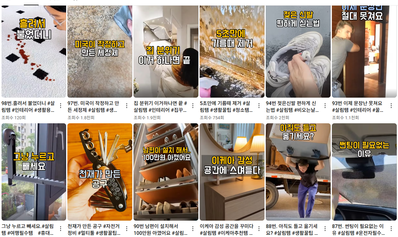 운영하고 있는 쇼핑쇼츠