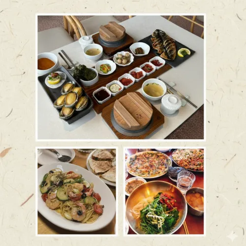 경주 황리단길 맛집 콜라주: 한우 육회 비빔밥, 솥밥, 블루리본 양식. 아이 만족, 부모 시간 효율 가이드.