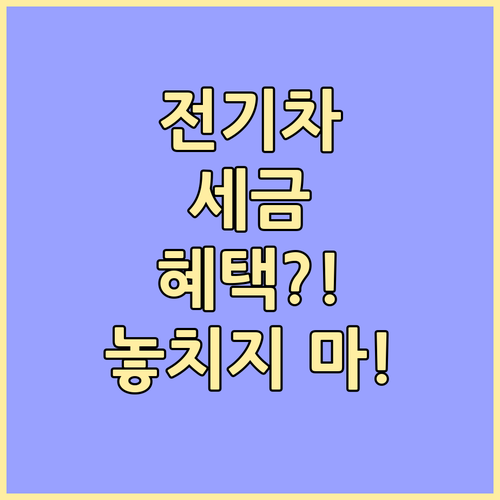 전기차 구매 전 필수 확인, 세금 감..