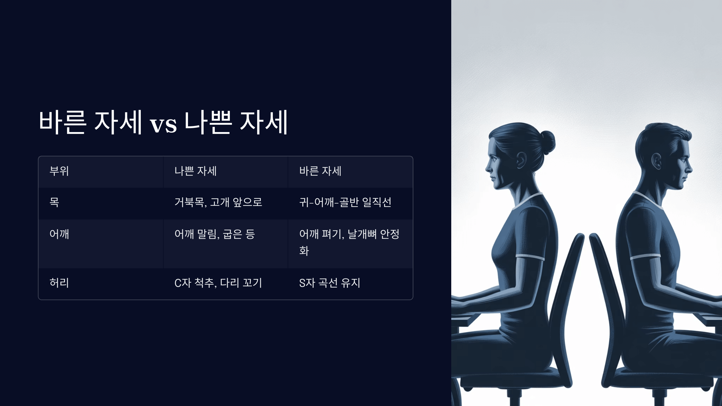 자세별 통증 변화