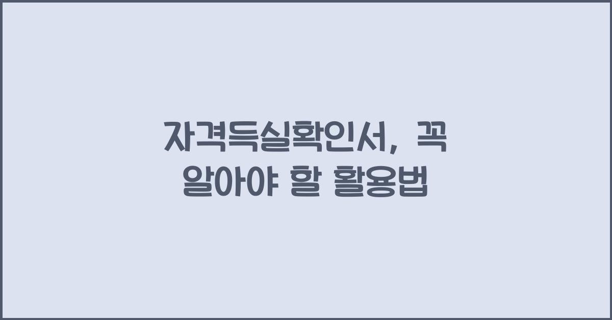 자격득실확인서