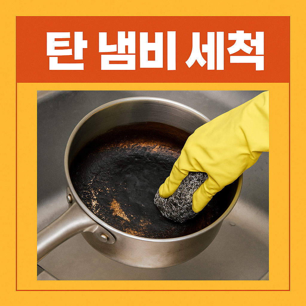 탄 냄비 세척