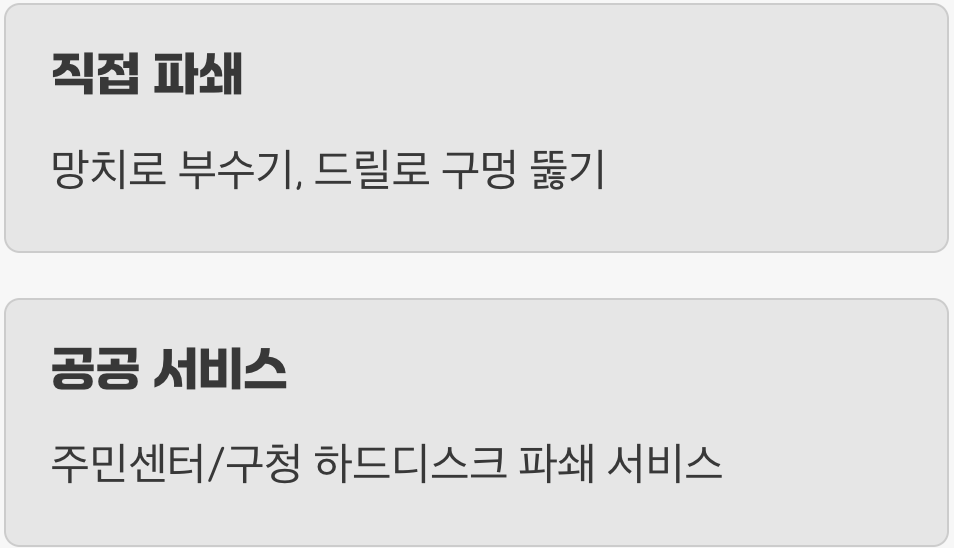 가장 확실한 마지막 방법, 물리적 파쇄