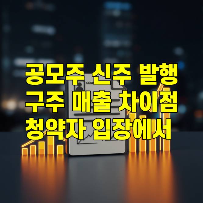 공모주 신주 발행과 구주 매출 차이점 청약자 입장
