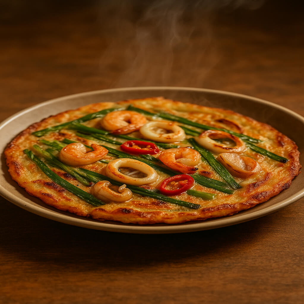 비 오는 날 먹는 해물파전