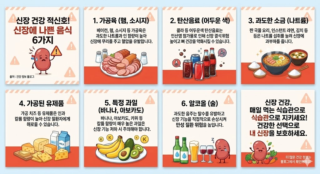 신장에 좋은 음식 나쁜 음식