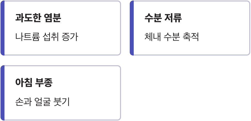 범인 둘 : 짜게 먹은 어젯밤의 흔적