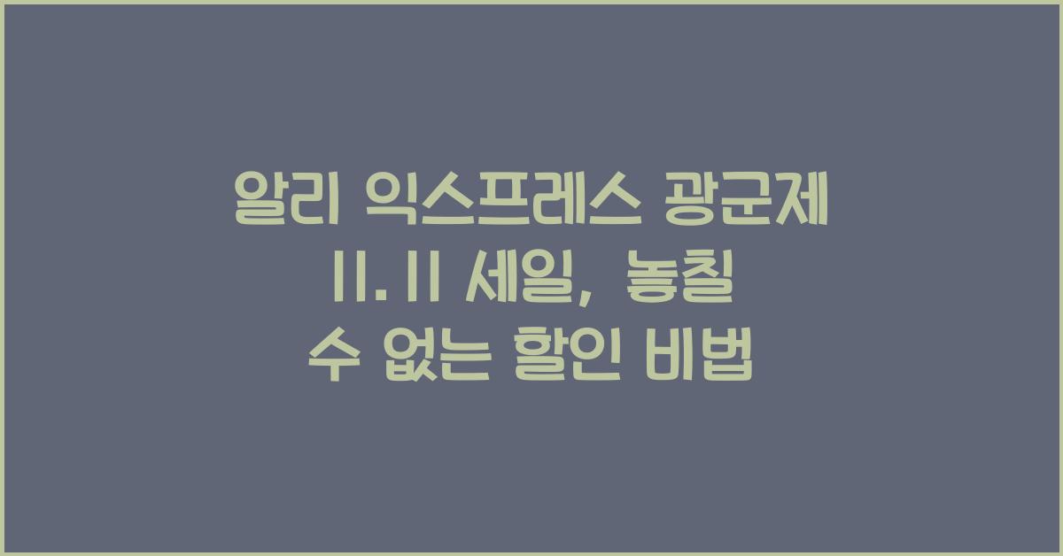 알리 익스프레스 광군제 11.11 세일