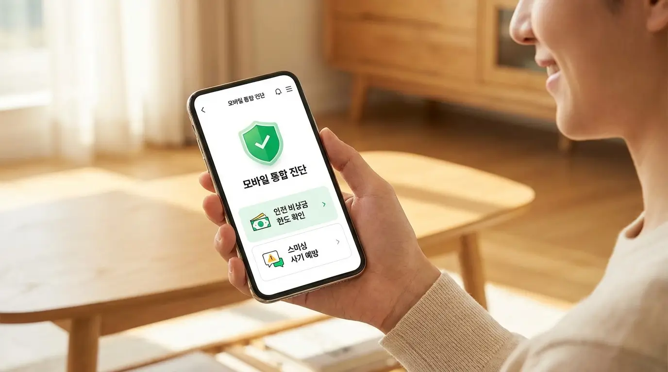 모바일 통합 진단 앱 안전 비상금 한도 확인 및 스미싱 사기 예방