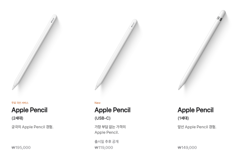 애플펜슬 3세대 USB-C 공개, 가격, 출시일