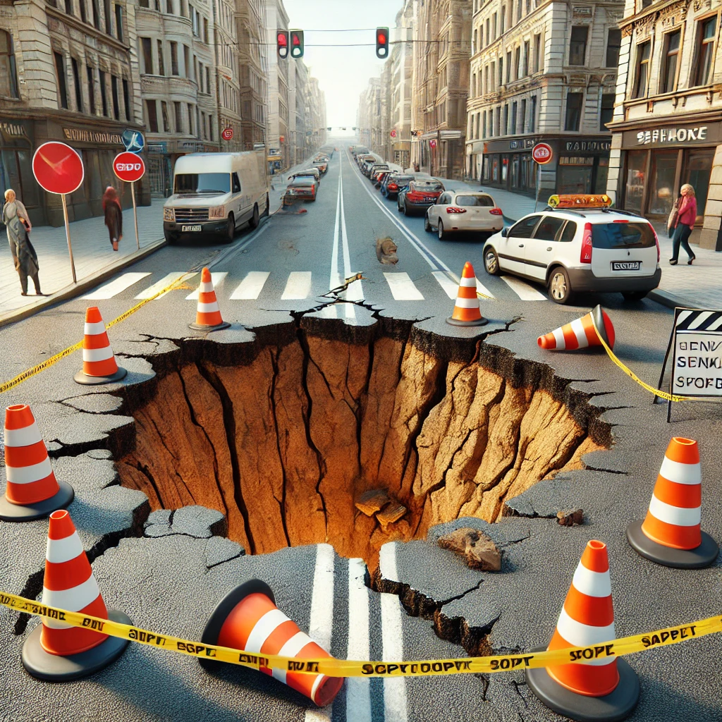 도심 싱크홀의 위험지역, 발생원인, 예방법을 알아보자 관련 이미지