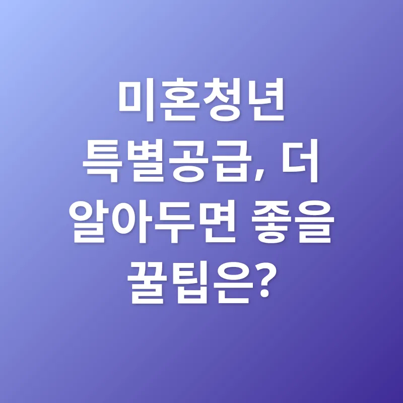 미혼청년 특별공급_3