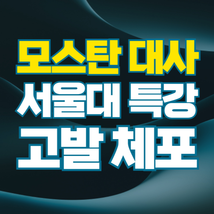 모스탄 대사 방한 서울대 트루스 포럼 특강 고발 체포 구속 수사