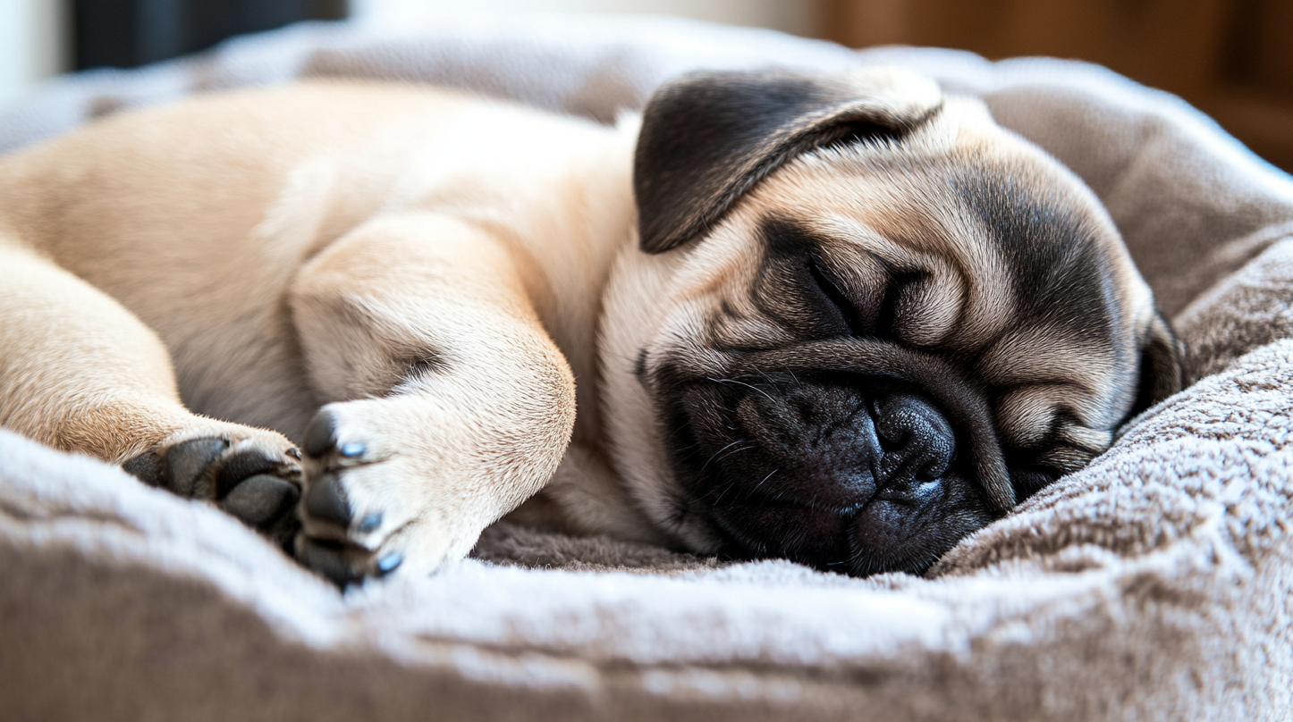 잠자는 퍼그 강아지