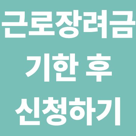 근로 장려금 기한 후 국세청 신청방법, 감액