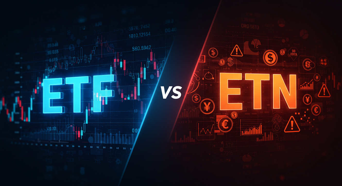 ETF와 ETN의 차이를 나타내는 사진