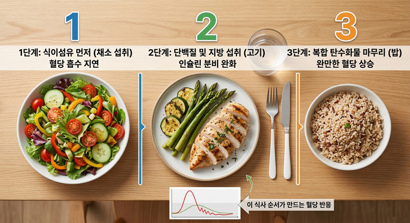 혈당 관리를 위한 올바른 식사 순서 가이드