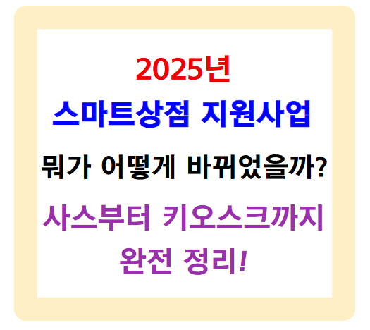 2025 스마트상점 지원사업, 뭐가 어떻게 바뀌었을까? 사스부터 키오스크까지 완전 정리!