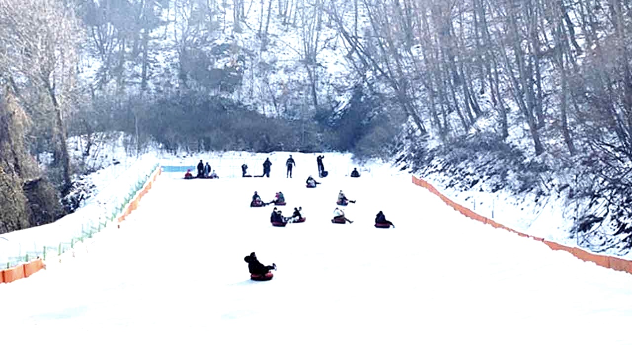눈썰매장에서 썰매를 타는 관람객들. [ⓒ포천시청 홈페이지]