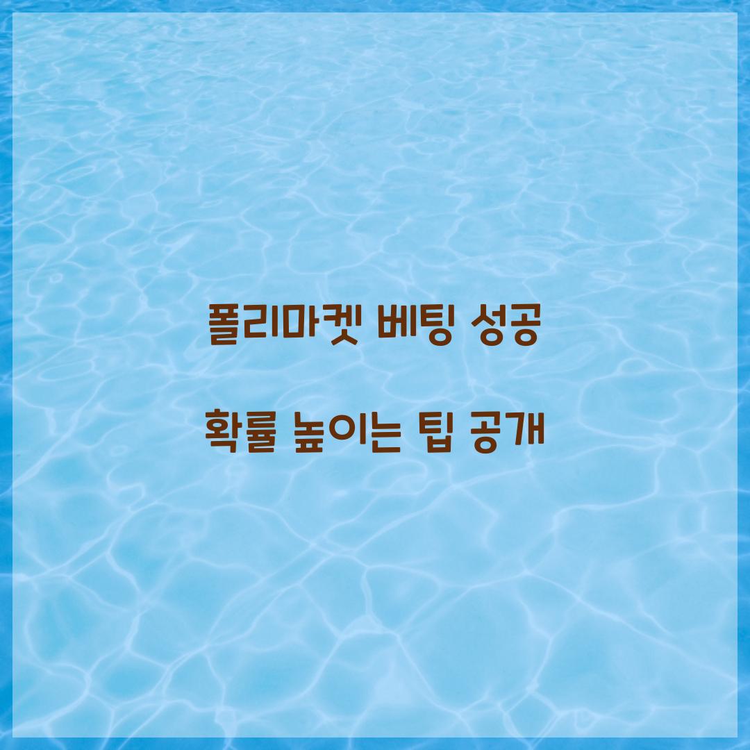 폴리마켓 베팅 성공 확률 높이는 팁